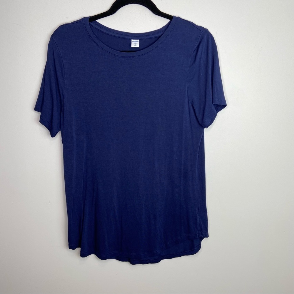 Navy womens short sleeve loose‎ fit top size medium